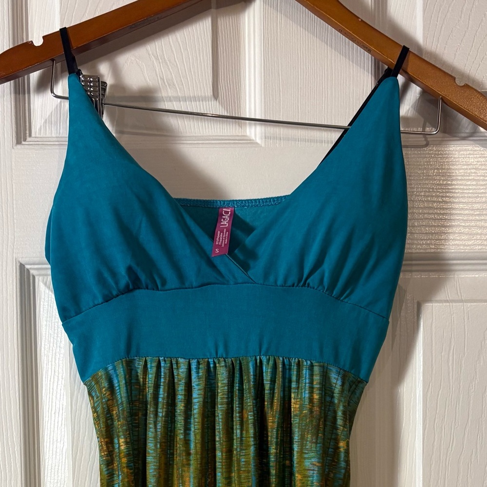Boho Teal and Multicolor Sun Dress by Lagaci - Picture 3 of 8
